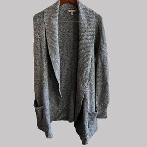 Banana Republic‎ Women L Gray Wool Blend Buttonless Duster Cardigan